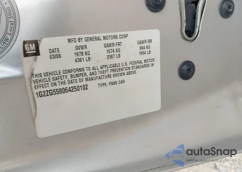 2006 Pontiac G6 из США, поврежденный, VIN 1G2ZG558064250102